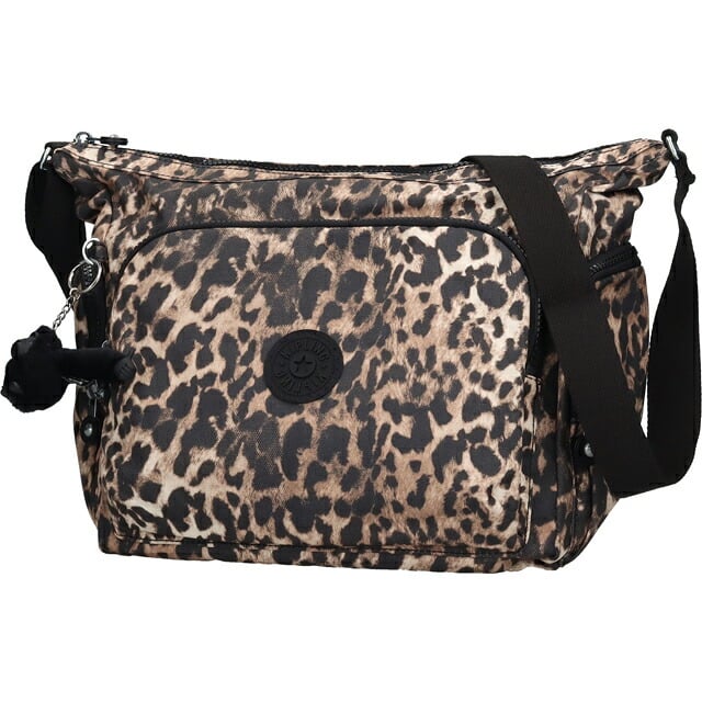 キプリング ショルダーバッグ レディース ブランド Kipling ガブ ロゴ ワンポイント 総柄 ヒョウ・レオパード フリンジ KI6525-6JP Wild Leopard