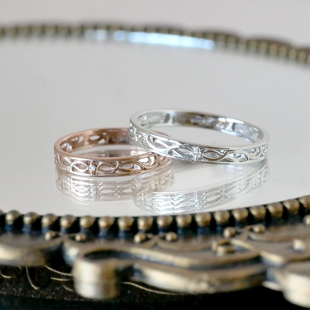 セミオーダー Lovers&Ring ペアリング 刻印対応 10金 18金 プラチナ ダイヤモンド 付き K10 K18 指輪 ペア リング お揃い レディース メンズ LSR0610D-PAIR ギフト 誕生日 プレゼント 彼女 女性 彼氏 男性 妻 夫 指輪 誕生日プレゼント 記念日 ギフト  結婚指輪 マリッジリング 人気 バースデー 秋アクセ　秋ジュエリー ご褒美ジュエリー 彼女 ギフト