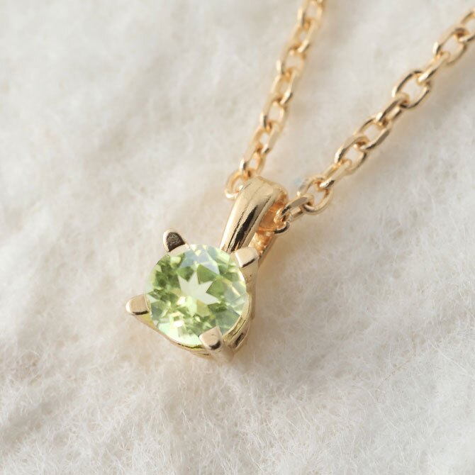 ペリドット ネックレス K14 ゴールド ネックレス ハワイアンジュエリー ネックレス 14K K14ゴールド 14金 イエローゴールド ピンクゴールド ホワイトゴールド 8月誕生石 一粒 ギフトラッピング可能 BYTHESEA プレゼント ハロウィン 【品番：CG-GP501-8】
