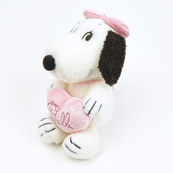 スヌーピー ベル ピンクストライプ  ハート ぬいぐるみ(S) SNOOPY