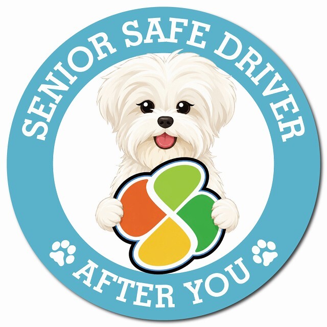 カーサイン 高齢者マーク SENIOR SAFE DRIVER マルーキー マグネット 強力 直径13cm 肉球 日本製 車 ステッカー