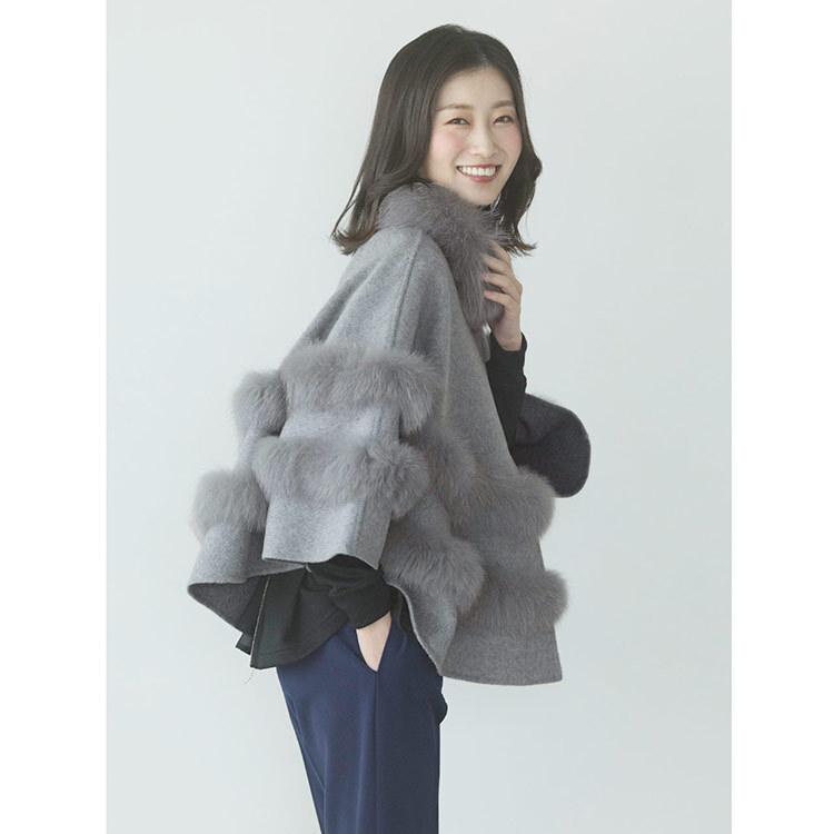 ケープ コート ファー カシミヤ ブレンド ウール 一枚仕立て レディース ブランド Filomo カシミヤ混 ダブルフェイス ポンチョ ジャケット 冬 アウター 秋 大きいサイズ 卒業式 入学式 母 ギフト プレゼント 7F (02000296r)