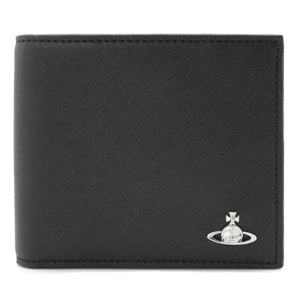 ヴィヴィアンウエストウッド 二つ折り財布（小銭入れなし） ヴィヴィアン Vivienne Westwood 財布 メンズ レディース ブラック VW4283 (5115003MM-S0021-N401) 【ラッピング無料 誕生日 お祝い プレゼント ギフト 贈り物】