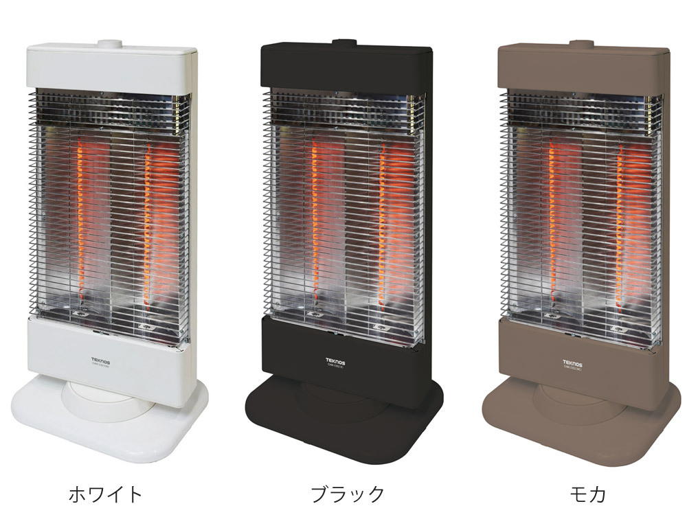 カーボンヒーター 薄型スリムタイプ 首振り 速暖 900W ヒーター 電気ストーブ 転倒自動OFF 遠赤外線 TEKNOS テクノス CHM-3301 CHM-3302