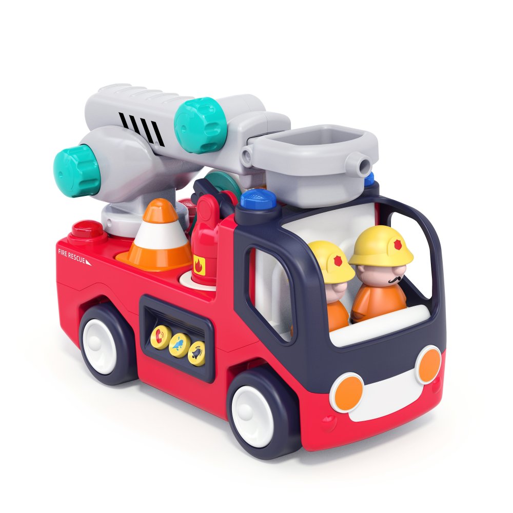 誕生日プレゼント Hola Toys オラトイズ 音がいっぱい 自分で走る しょうぼうしゃ 消防車 おもちゃ はたらく車 働く車 乗り物 はしご サイレン 音が鳴る 音楽 ごっこ遊び 消防士ごっこ レスキュー 人形付き 知育玩具 1歳半 18カ月 2歳 3歳 男の子 女の子 お祝い ギフト