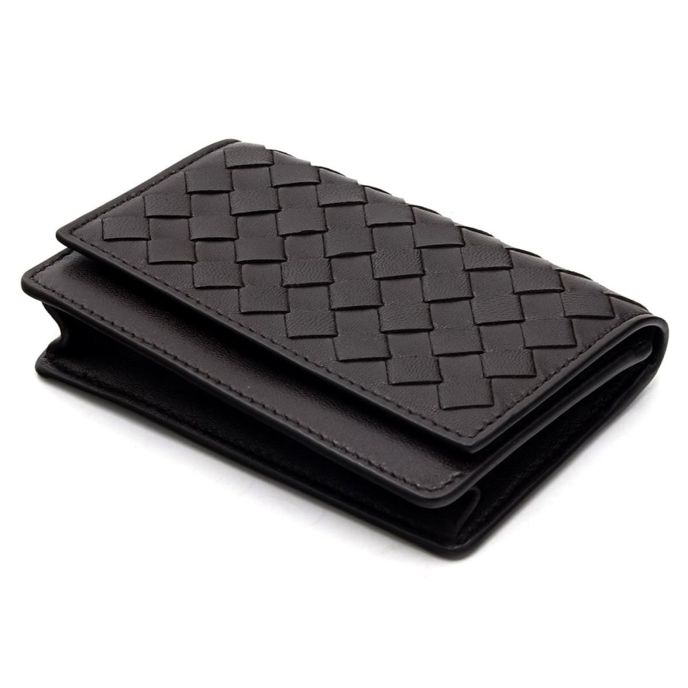 ボッテガヴェネタ 名刺入れ メンズ レディース イントレチャート カードケース BOTTEGA VENETA ダークブラウン フォンダン 本革 ラムレザー ビジネス 名刺ケース カードホルダー 133945 V3UN1 2145