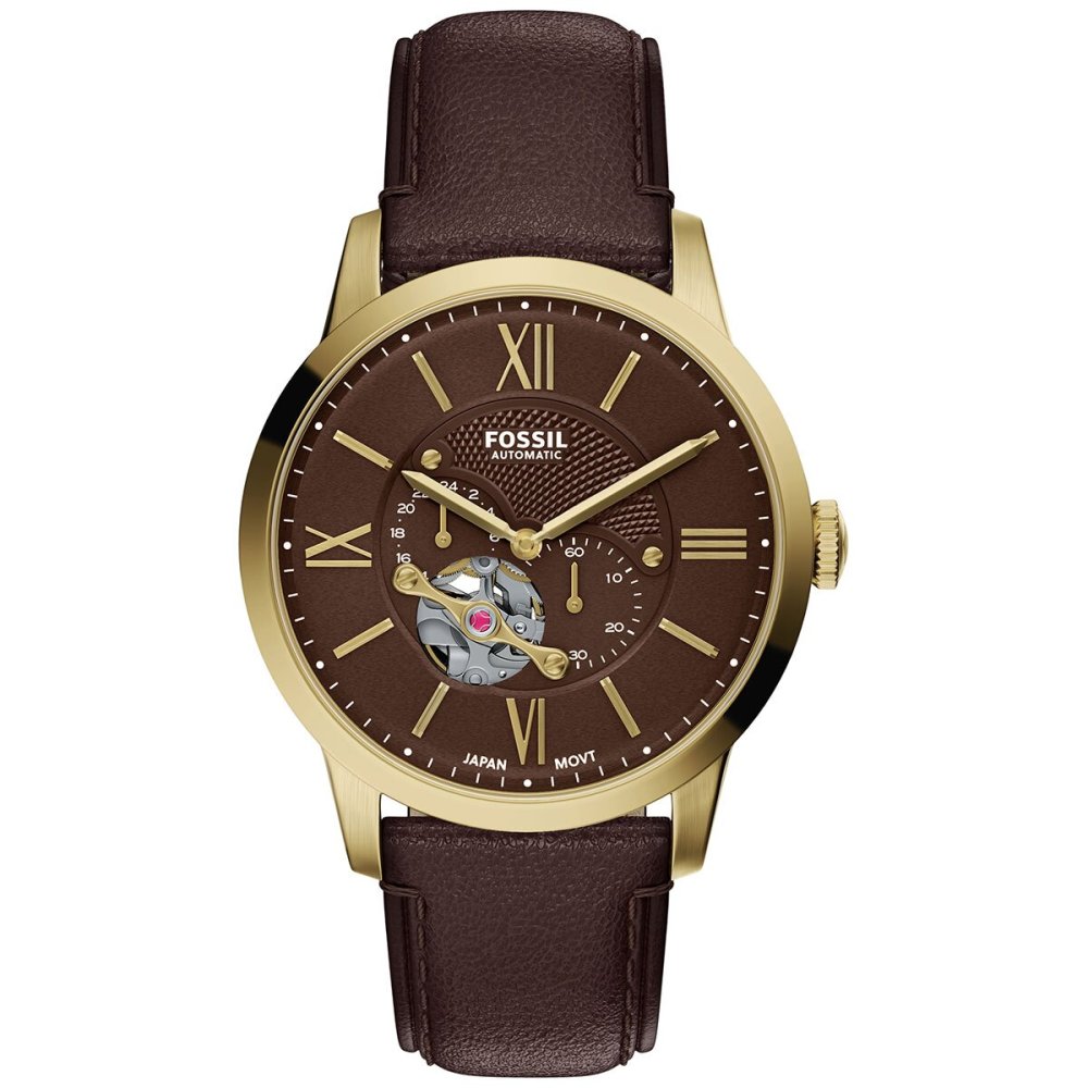 フォッシル FOSSIL 腕時計 メンズ TOWNSMAN アナログ 自動巻き ブラウン レザーウォッチ ME3286【2026 新作】
