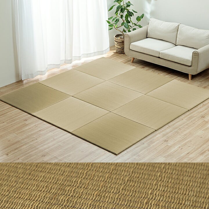 フロアマット 置き畳国産い草簡単和室ベビーキッズプレイマットフロアマット約82×82cm単品 約70×70cm 抗菌防臭 滑り止め 木製 ウレタン ラグ インテリア 敷物 クッション性 ズレにくい 無染土い草 肌触り 柔らか 耐久性