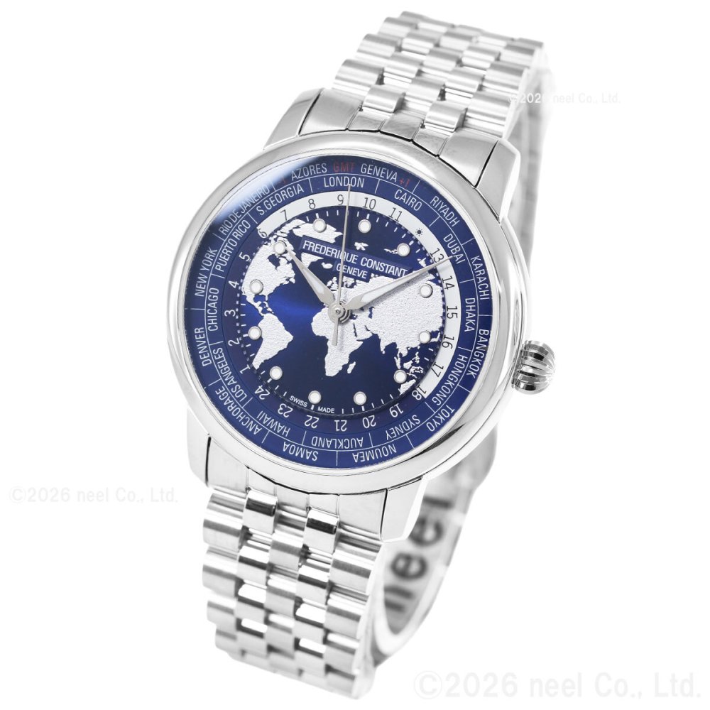 フレデリック・コンスタント FREDERIQUE CONSTANT クラシック ワールドタイマー マニュファクチュール FC-719NN3H6B 腕時計 自動巻き メンズ