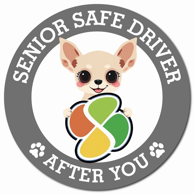 カーサイン 高齢者マーク SENIOR SAFE DRIVER チワックス マグネット 強力 直径13cm 肉球 日本製 車 ステッカー