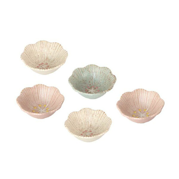 はなこまち 豆鉢揃 和食器 小鉢 セット 小付け 副菜鉢 取り鉢 花柄 食器 おしゃれ かわいい 来客用 結婚祝い 新築祝い ギフト 〈00481〉 M-mode