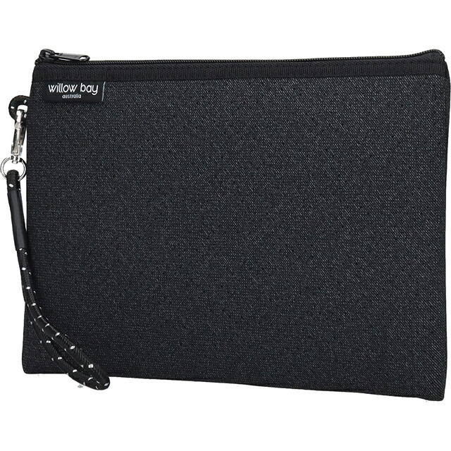 ウィローベイ ポーチ レディース ブランド WILLOWBAY ウィローベイラージブティックポーチ クラッチバッグ BLACK DENIM