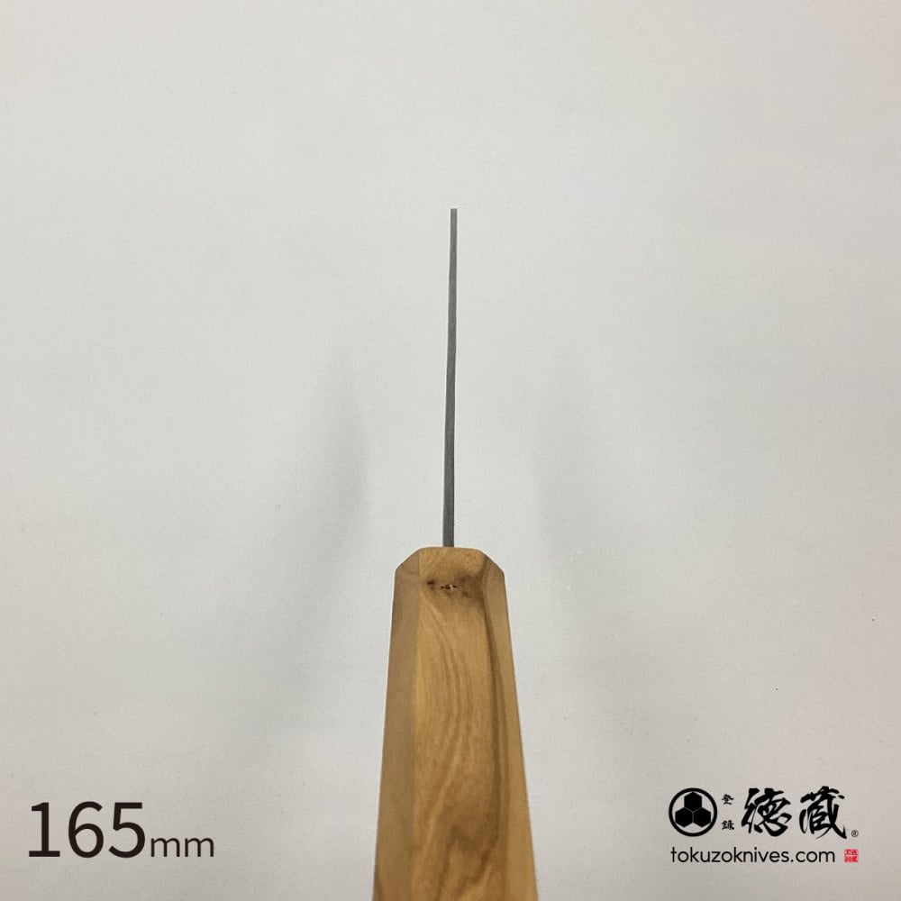 菜切ステンレス包丁　165mm 両刃 銀紙三号 オリーブ八角柄 梨地仕上げ 日本製 徳蔵刃物 【TOKUZO KNIVES】 JAPAN Kitchen Knives 包丁 ほうちょう ホウチョウ 切れ味 家庭用 野菜 両刃 お手入れ簡単 錆に強い プレゼント ギフト 贈り物 一生モノ ステンレス INOX・イノックス