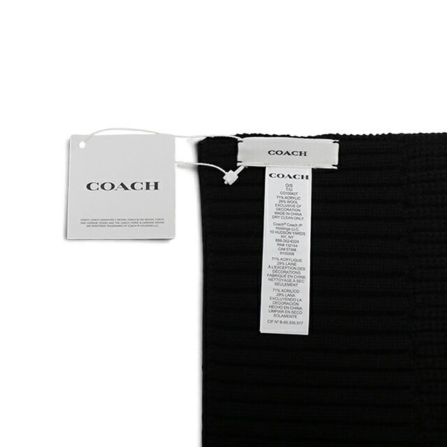 コーチ COACH WOVEN PATCH KNIT SCARF マフラー co100427-001 レディース BLACK マフラー