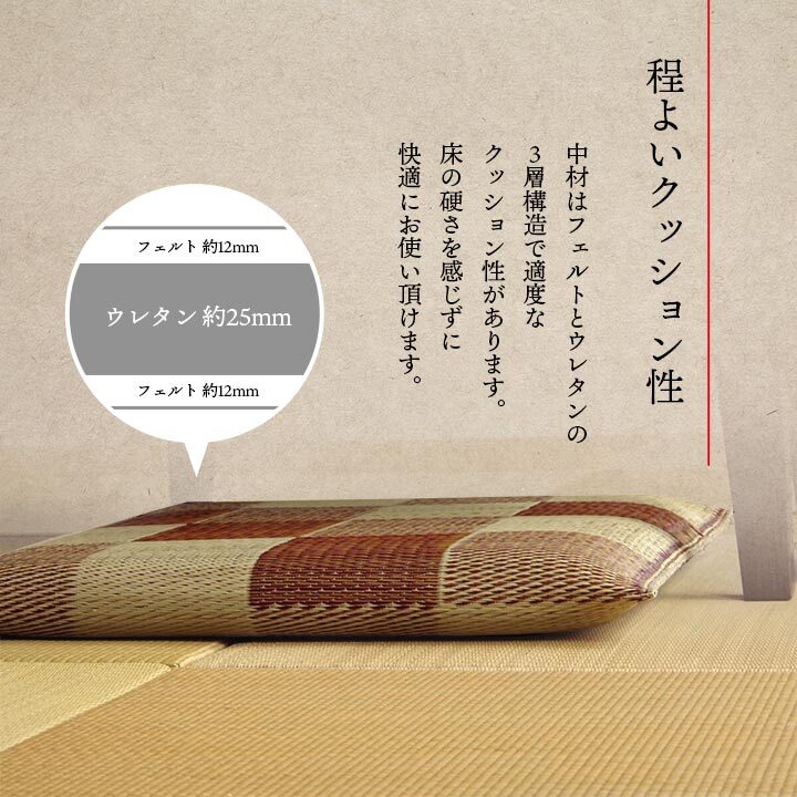 日本製 い草 座布団 クッション ブロック柄 2枚組 約55×55cm ブロック柄のい座布団 国産 抗菌防臭 消臭 ウレタン 座ぶとん ざぶとん フロアクッション 和室クッション 寝具 寝室用品 インテリア ウレタンフォーム クッション性 汚れにくい 新生活