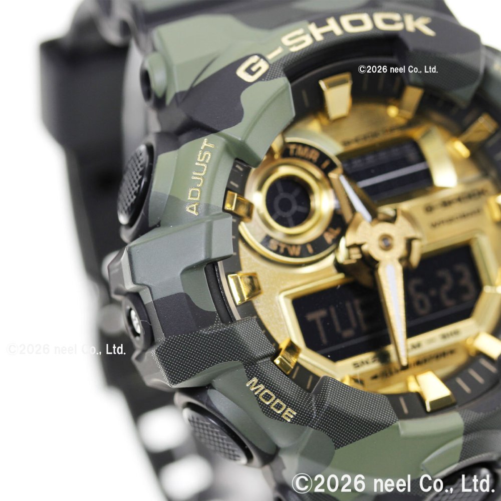 G-SHOCK カシオ Gショック CASIO アナデジ 腕時計 メンズ GA-700CMG-3AJF BOLD CAMO Series CAMO AND GOLD【2026 新作】