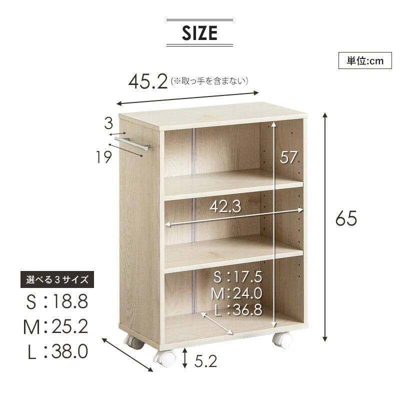 ラック 押入れ収納 奥行45cm 選べる幅3サイズ (19/25/38cm) IW-24 クローゼット収納 リビング収納 すき間収納 サニタリー収納 新生活