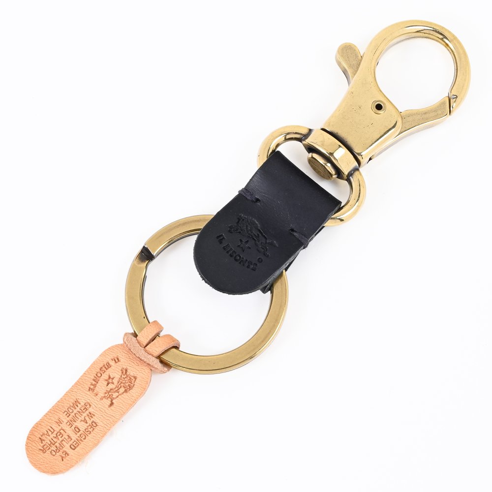 イルビゾンテ IL BISONTE キーリング キーホルダー C0551 P 135 BLACK ブラック SKH016PG0020BK109 レザー 本革  誕生日 結婚祝い 結婚式 バレンタイン 高級 ホワイトデー 父の日 母の日