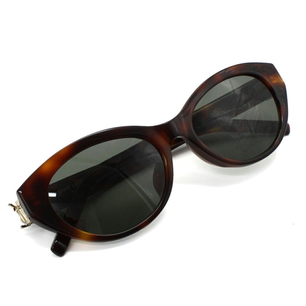 サンローラン Saint Laurent サングラス アジアンフィット UVカット アイウェア キャットアイ フォックス SL M148/F-003 メンズ レディース ユニセックス ハバナ+グレー 国内正規品