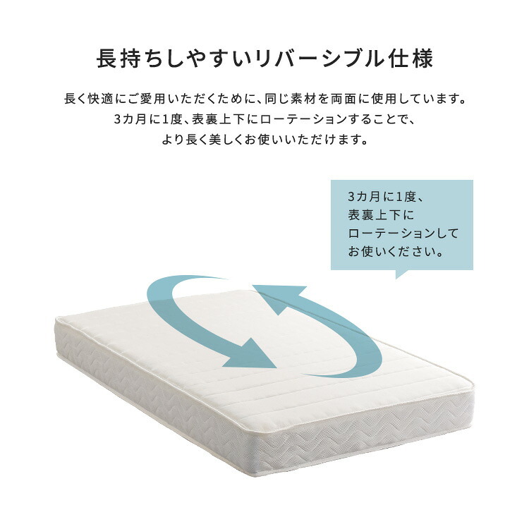 日本製ポケットコイルマットレス【nukkua-ヌックア-】(セミダブル) 高品質 コンパクト 高反発 厚さ23cm 省スペース 抗菌 防ダニ 防臭 リバーシブル 敷きマット 寝具マット マットレス寝具 寝具用品 寝室用品 インテリア ポリエステル 綿
