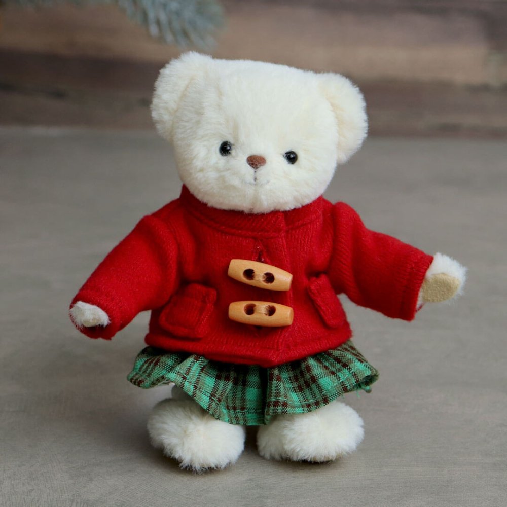 【10月13日発売予定】 [6点までメール便可] ぬいぐるみ用 服 2点セット コート パンツ ズボン ぬい服 クリスマス 推しぬい ぬい活 推し活 ぬいぐるみの服 人形 おしゃれ 可愛い 誕生日プレゼント 着せ替え おままごと 女の子 男の子 テディベア くま おもちゃ おしゃれこぐま 冬 コスチューム 身長12cm(4S)用 TBハンティングコート 778102