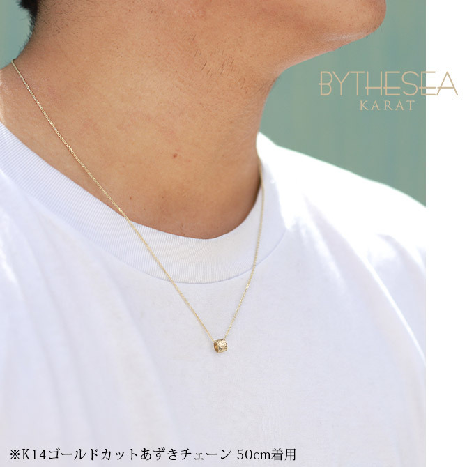 ゴールド ネックレス ハワイアンジュエリー ネックレス チューブ イエローゴールド ネックレス スクロールチューブ Sサイズ 14k カットあずきチェーン太0.9mm ギフトラッピング可能 メンズ レディース プレゼント ハロウィン 【品番：CG-GP127-CH123】