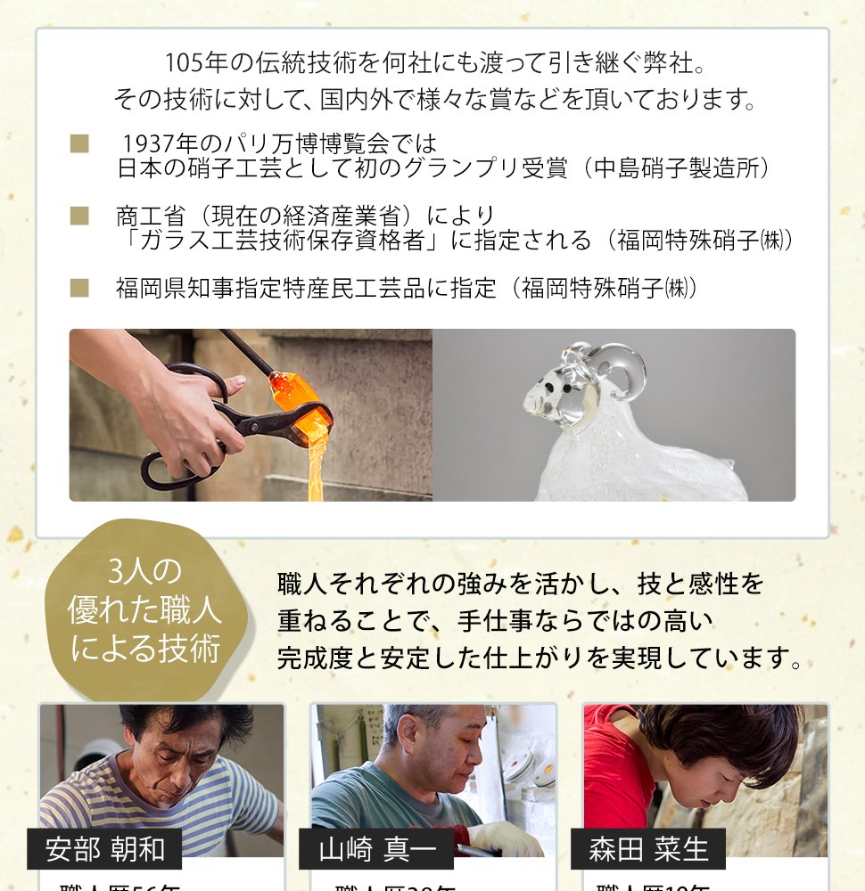 2027年 干支「未」 ガラスの置物｜職人手作りの縁起物