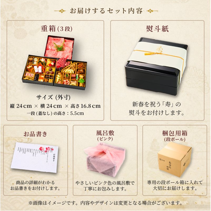 おせち 2027 肉おせち 【飛翔】 2～3人前 3段 冷蔵 【送料無料(一部地域除く】
