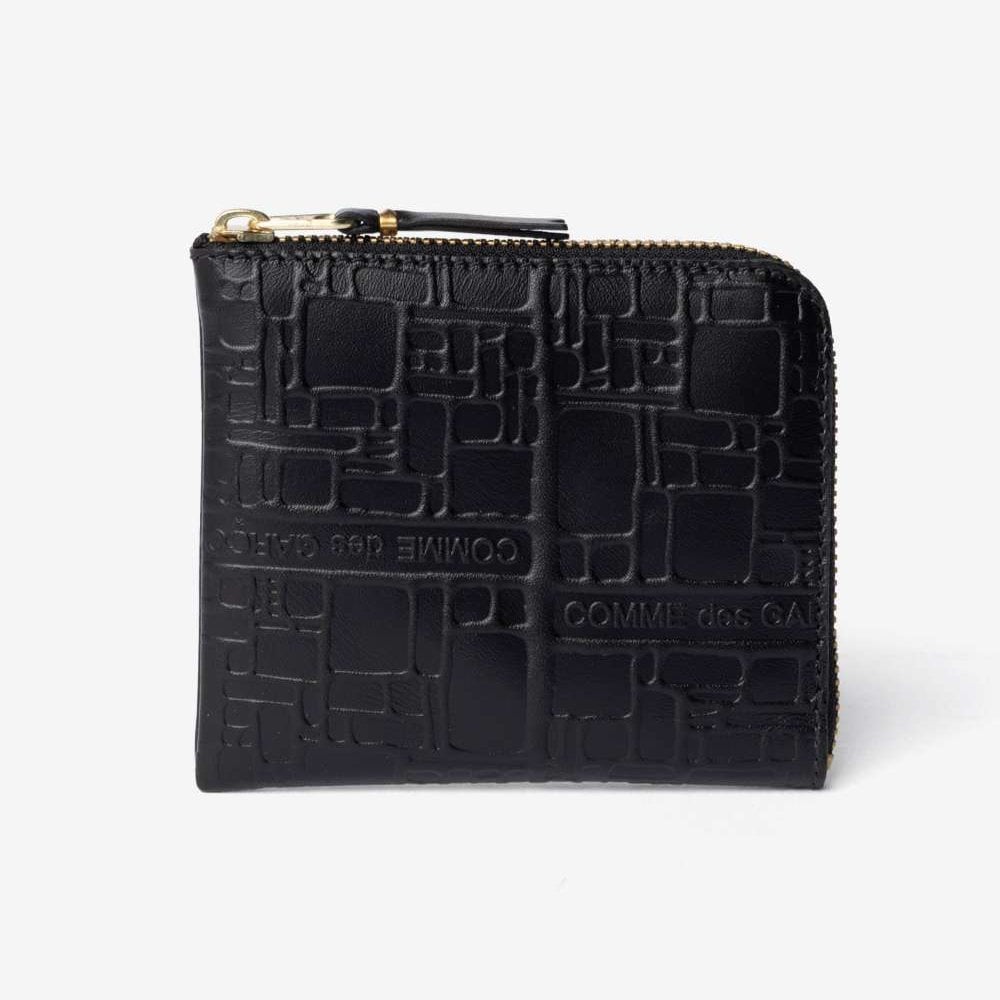 コムデギャルソン COMME DES GARCONS EMBOSSED LOGOTYPE エンボスロゴタイプ HALF ZIP WALLET ハーフジップ ウォレット SA3100EL ミニ財布 L字ファスナー コインケース ユニセックス 財布