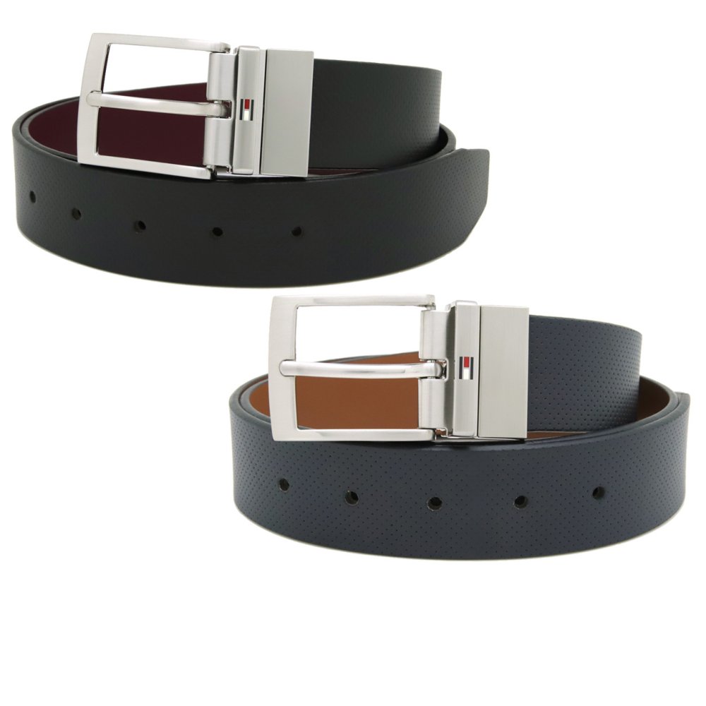 トミーヒルフィガー メンズベルト リバーシブル レザー 回転式バックル TOMMY HILFIGER ブランド ベルト メンズ ブラック バーガンディ ネイビー ブラウン AM0AM14566 選べる2カラー 【ラッピング無料 誕生日 お祝い プレゼント ギフト 贈り物】 送料無料