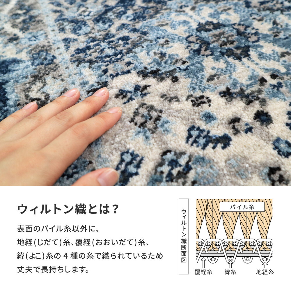 ラグ カーペット ウィルトン 玄関マット RAKKAS ラッカス 約60×90cm 民族柄 ギャッベ風 インテリアマット オールシーズン 新生活