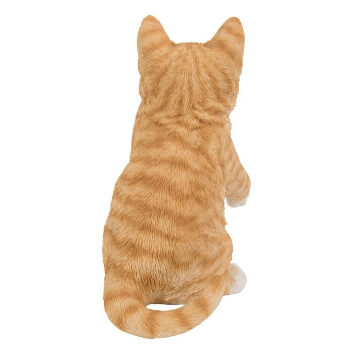 置物 猫 立つ茶トラ猫 高さ20.5cm woobia ウービア リアル かわいい おしゃれ 玄関 インテリア オブジェ ガーデン 茶トラ ねこ ネコ 動物 アニマル 癒し 棚 北欧 リビング プレゼント ギフト 新築祝い 猫好き