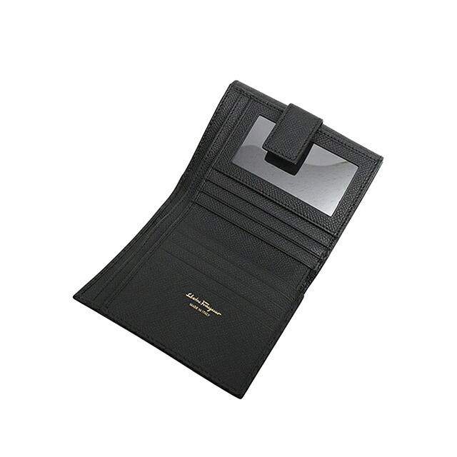 フェラガモ FERRAGAMO 二つ折り財布 二折財布 22C-877-0673998 ガンチーニ レディース ウォレット ブラック
