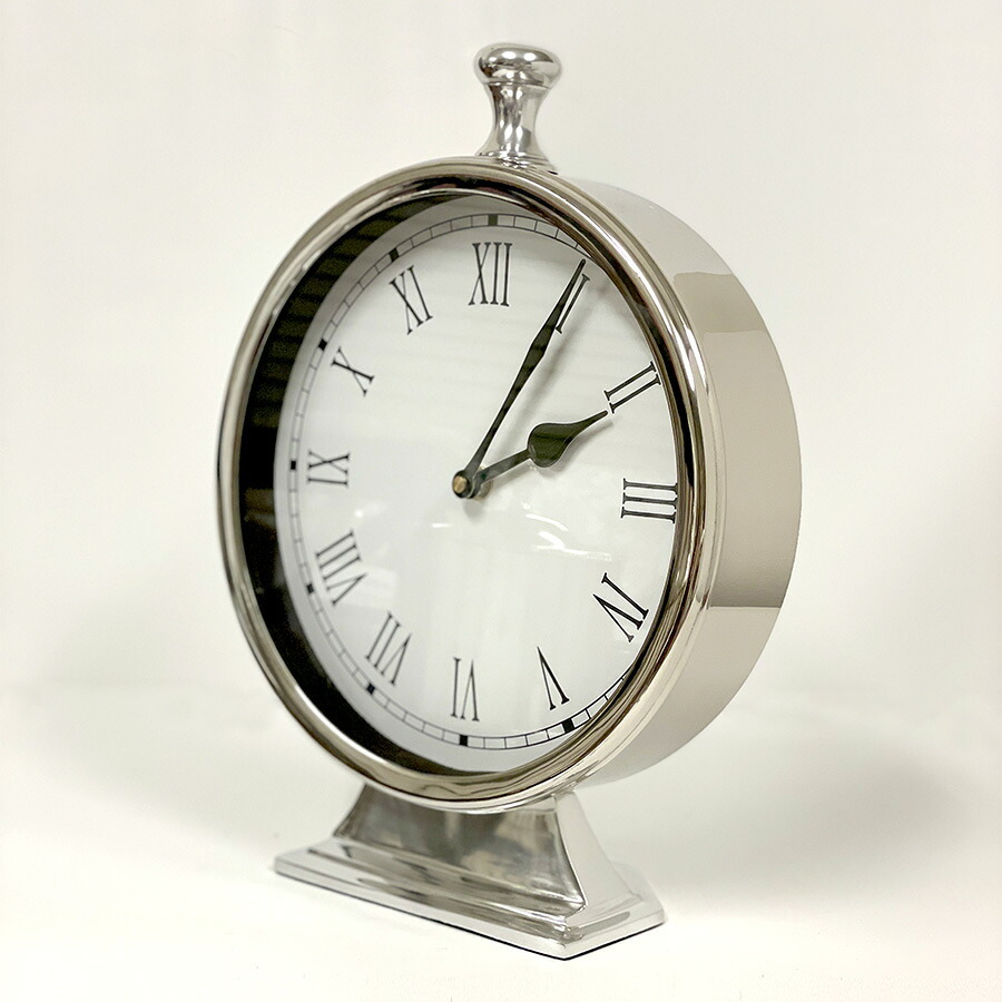 テーブル 置き時計 ラウンド 置時計 時計 高さ28cm アンティーク風 クラシカル 輸入雑貨 卓上 スタンドクロック クロック おしゃれ 引越し お祝い プレゼント