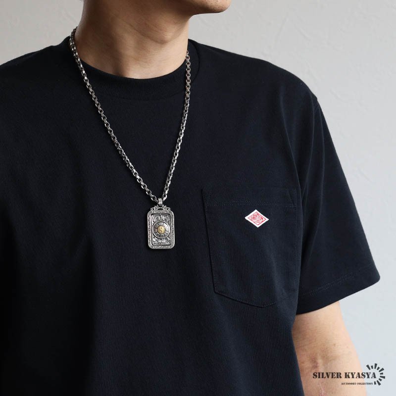 シルバー925 太極八卦ネックレス ごつめ ペンダントネックレス 六字真言 ペーパーチェーン メンズネックレス シルバー 回転ギミック 太め 大きめ 重厚感 個性的 梵字 陰陽 太極図 燻し 精巧 男性 金属アレルギー対応