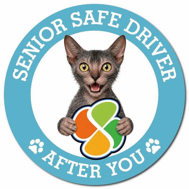 カーサイン 高齢者マーク SENIOR SAFE DRIVER ライコイ マグネット 強力 直径13cm 肉球 日本製 車 ステッカー