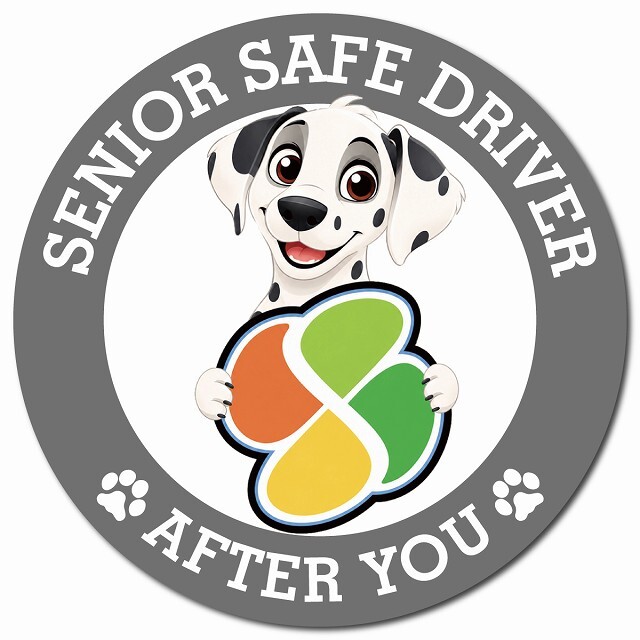 カーサイン 高齢者マーク SENIOR SAFE DRIVER ダルメシアン マグネット 強力 直径13cm 肉球 日本製 車 ステッカー
