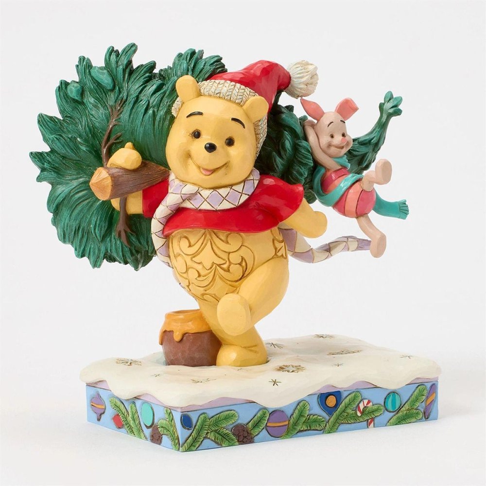 プー&ピグレット クリスマスツリー 15.8cm くまのプーさん クリスマス | ディズニー トラディションズ ジムショア グッズ フィギュア 人形 置物 彫刻 Jim Shore 正規輸入品