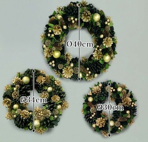 クリスマスリース ゴールド 大人クリスマスデコレーション オーナメント アンティーク調 シャビーシック クリスマスグッズ 北欧 置物