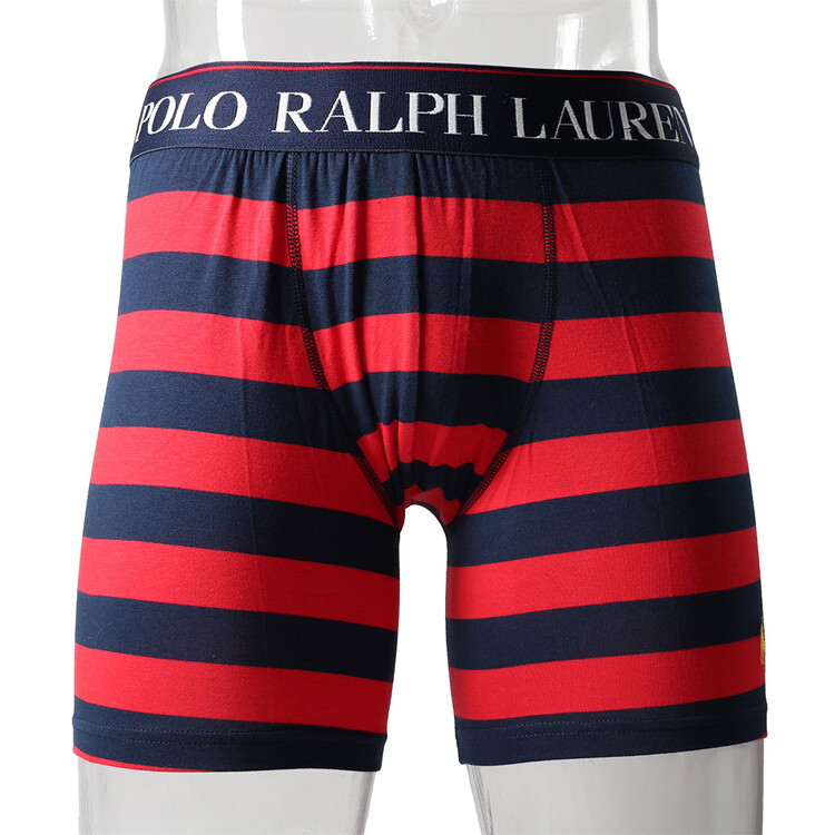 ポロラルフローレン：COTTON STRETCH POUCH ボクサーブリーフ（クルーズネイビー/RL2000レッドストライプ)[ボクサーパンツ/ 男性下着/ メンズインナー/人気ブランド/おすすめギフト/誕生日プレゼント/メンズファッション]