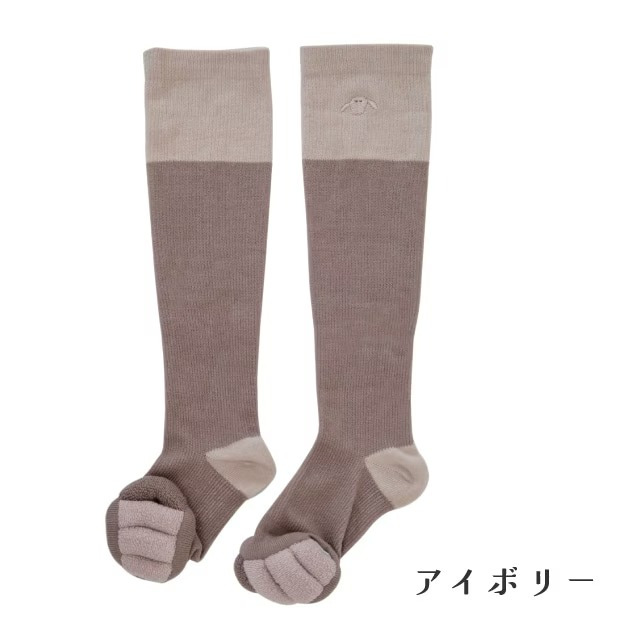 ソックス レッグウォーマー 着圧ソックス 5本指 足指広げる 靴下 足指セパレーター レディース 足指セパレート ロングソックス ふくらはぎ むくみ 脚の疲れ 足指ストレッチ 足指ケア フットケア おうち時間 ルームソックス 22-25cm 脱力習慣