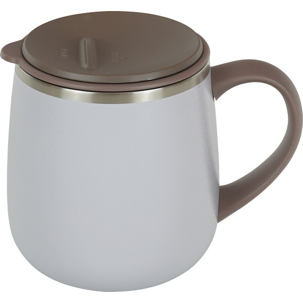 【直送】フォルテック オフィスマグ 350ml アイボリー [26-0307-140] RH-1677 マグカップ 蓋付き コップ タンブラー 保温 保冷 ステンレス製 オフィス 自宅 結露しにくい おしゃれ ギフト プレゼント お祝い 内祝い