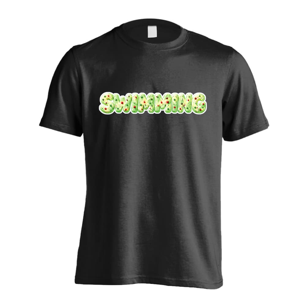 水泳 競泳 Tシャツ 半袖 メンズ レディース ジュニア 練習着 ドライ おもしろ tシャツ 速乾 スポーツ ウェア 名入れ 女子 男子 チーム おしゃれ 文字入れ無料 「ポップなアイスのSWIMMINGロゴ」 アートワークスコウベ 【送料無料】