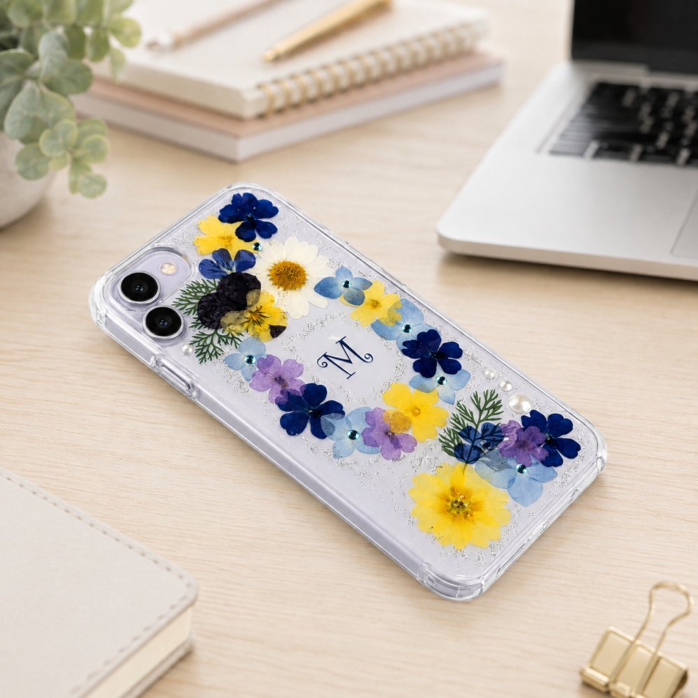 【ほぼ全機種対応スマホケース❁】押し花スマホケース NO.674（着日指定不可） 押し花＆レジン iPhone/Xperia/AQUOS/Galaxy他