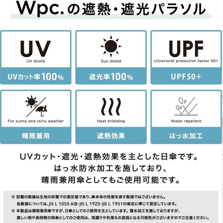 遮光 切り継ぎ タイニー tiny 折りたたみ傘 Wpc. 801-13134-102 定形外 送料無料 日傘 雨傘 晴雨兼用 完全遮光 UVカット100% 遮熱 シンプル