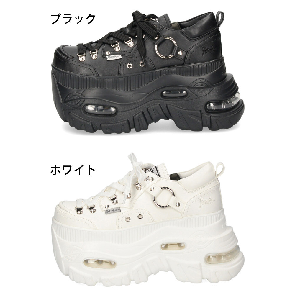ヨースケ 厚底 エアーソール スニーカー レディース エアークッション 3E 幅広 ゆったり サイドジップ 靴 YOSUKE 4460120