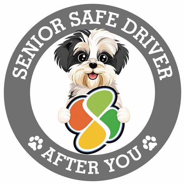 カーサイン 高齢者マーク SENIOR SAFE DRIVER マルックス ステッカー シール 直径13cm 肉球 日本製 車