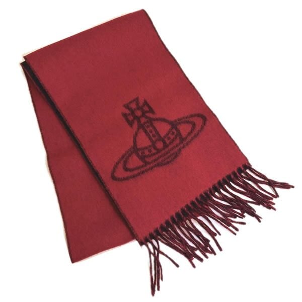 ヴィヴィアンウエストウッド マフラー Vivienne Westwood 81030006 W01MK N401 Double Face Scarf BLACK RED ブラック リバーシブル ビッグオーブロゴ