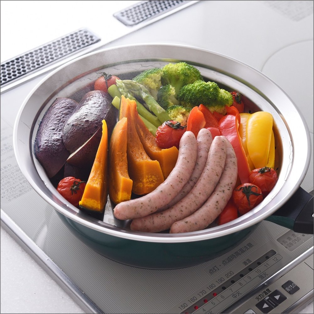 IH対応よせしゃぶ鍋26cm(蒸し器付き) オール熱源 蒸し料理 ヘルシー 多機能 ステンレス 家族 大容量 送料無料