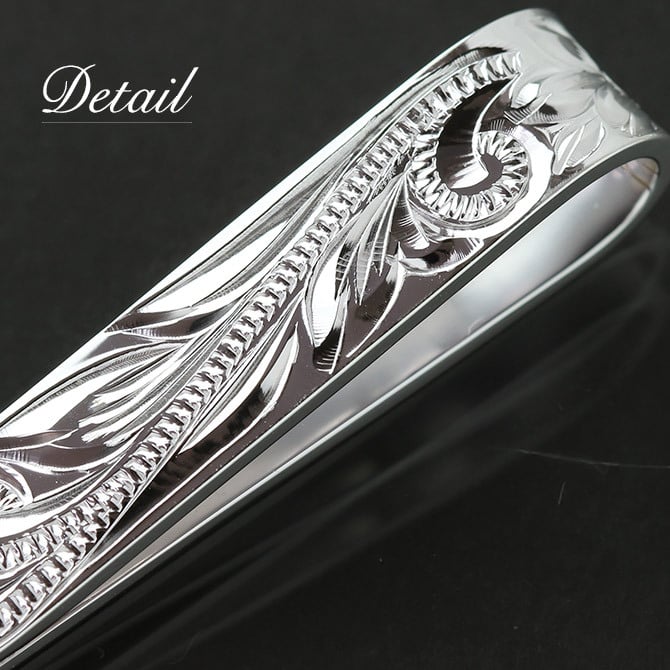 マネークリップ 幅8mm 名入れ 刻印 無料 誕生石入れ可 シルバー925 札ばさみ ハワイアンジュエリー スクロール柄 シンプル スマート会計 札入れ ブランド メンズ レディース 誕生日 プレゼント ハロウィン 【品番：SMCM102】
